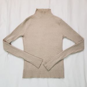 Cream Ribbed Turtleneck
